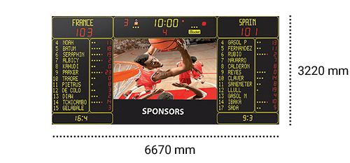 Dimensions tableau de scores 6730 7M 12P H10