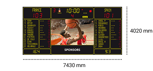 Dimensions tableau de scores 6730 7M 12P H15