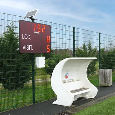 The 2025 scoreboard can be solar-powered