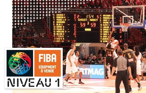 Le tableau de score 6730 14P H15 est homologué FIBA Niveau 1