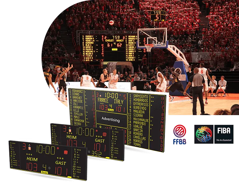 FIBA-zertifizierte Spielstand-Anzeigetafeln