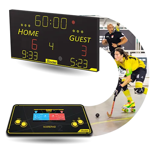 How to control scoreboards for sports such as rink hockey, inline hockey and floorball?