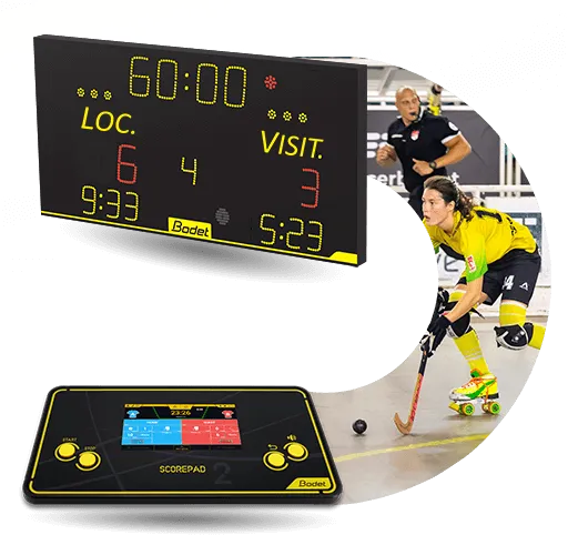 ¿Cómo puedo gestionar los marcadores de hockey sobre patines, hockey en línea y floorball?