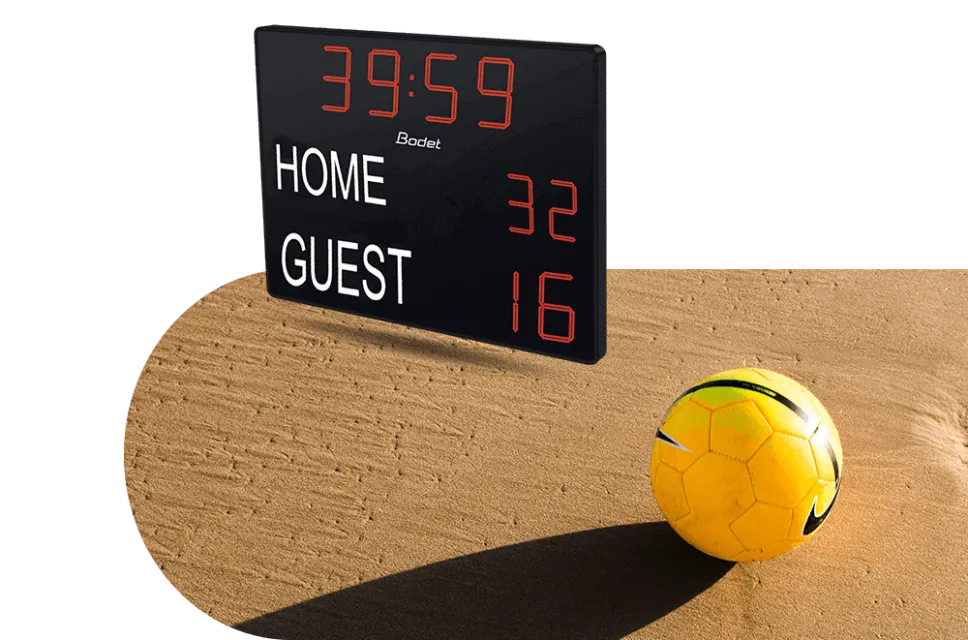Durable outdoor scoreboards specifically designed for beach soccer
