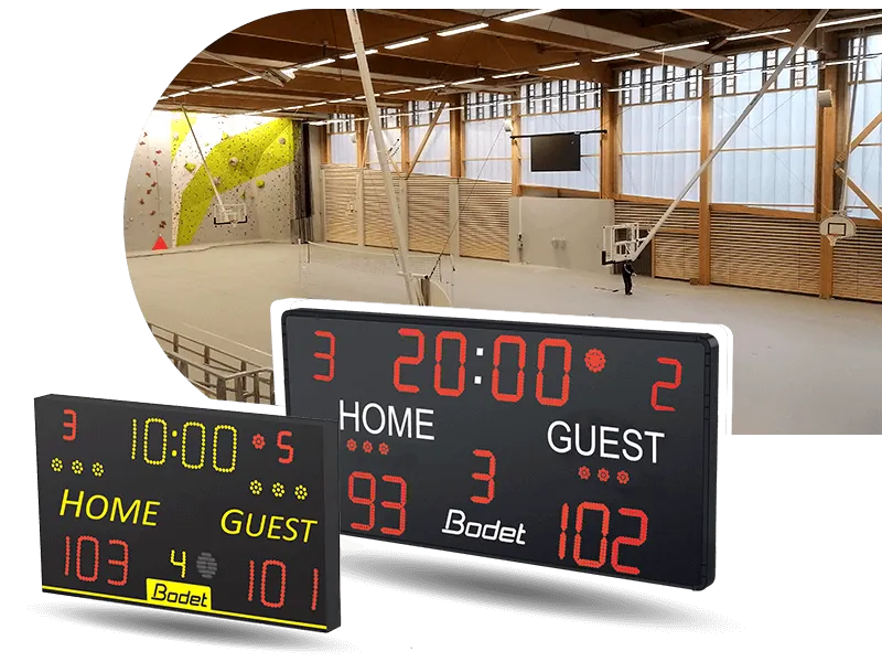 Indoor and outdoor scoreboards compatible with several sports