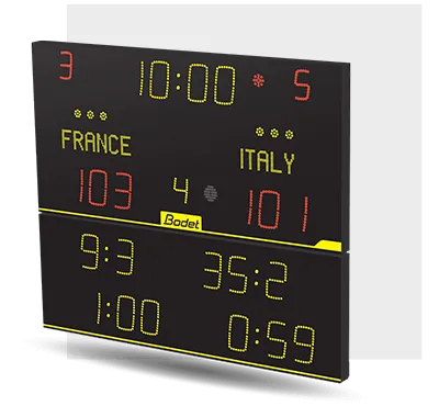 The 8T220 scoreboard for Floorball, Inline and Rink Hockey