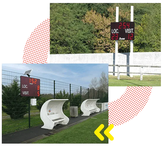 Tableaux d'affichage pour le football et le rugby