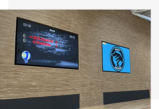 El software VIDEOSPORT gestiona la visualización de los resultados y los anuncios