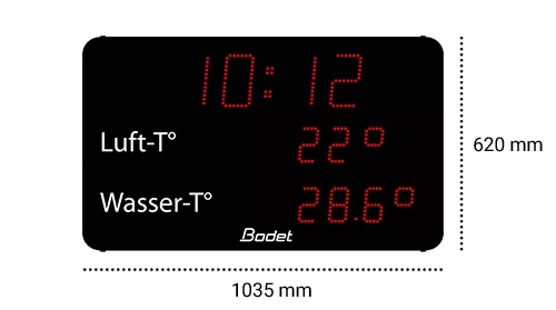 Abmessungen Anzeigetafel Aquastyle