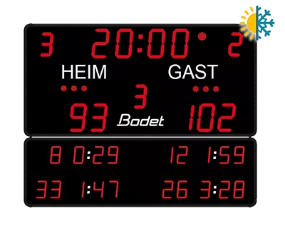 Die Spielstandsanzeige BTX6125 MS ist unempfindlich gegen alle Wetterbedingungen.