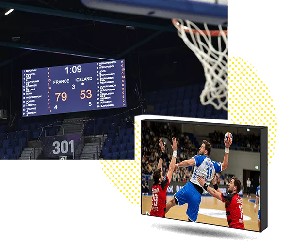 LED-Videowand zur Hervorhebung von Sponsoren und Spielständen